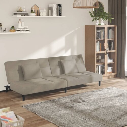  The Living Store Kavč dvosed z leži&amp;scaron;čem in dvema blazinama svetlo siv žamet - Raztegljiv Kavč, (21494337) Slike