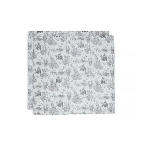 Jollein tetra plenica 115x115cm pimpelmees forest animals GREY Slike