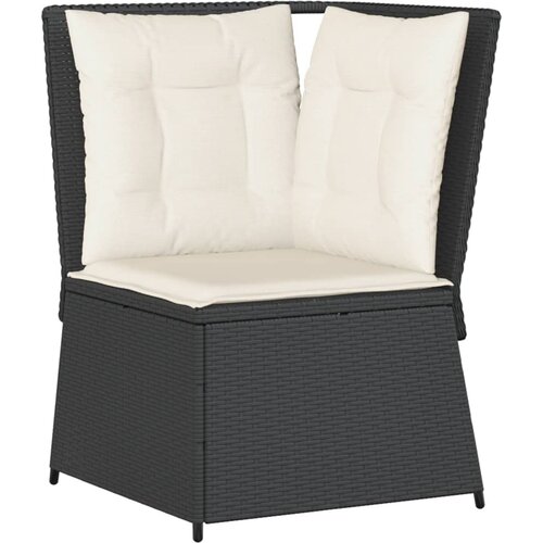  5-dijelna vrtna garnitura od poliratana s jastucima crna 90 x 55 x 71 cm Slike