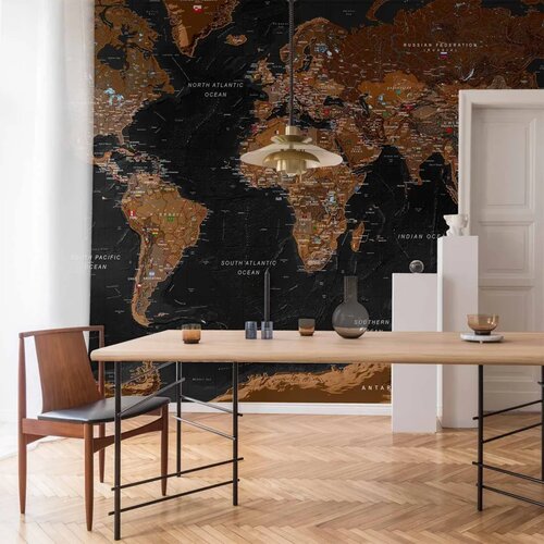  Foto tapeta - World: Stylish Map 150x105 Vodootporna Cene