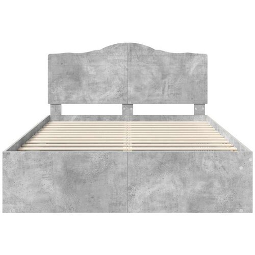  Okvir za krevet Beton 140 x 200 cm Čvrsto borovo drvo Slike
