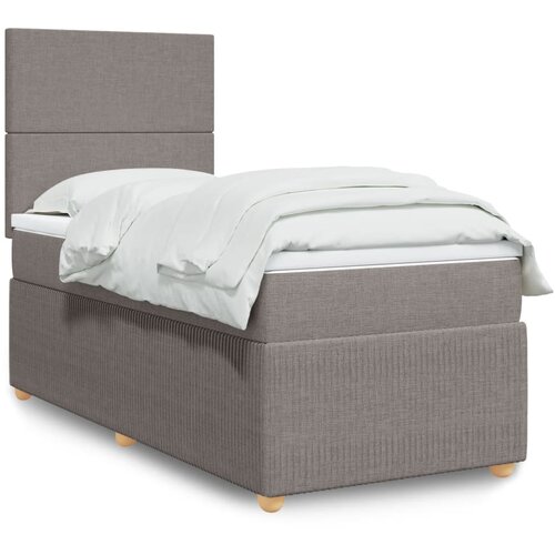 vidaXL Box spring postelja z vzmetnico taupe 90x190 cm blago Cene