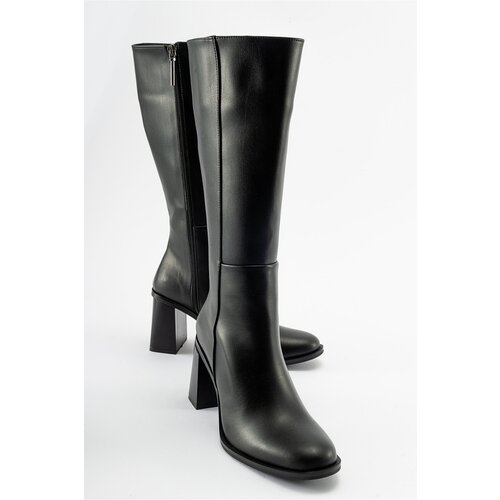 LuviShoes MARANTA Black Skin Women&amp;#039;s High Heel Boots Slike