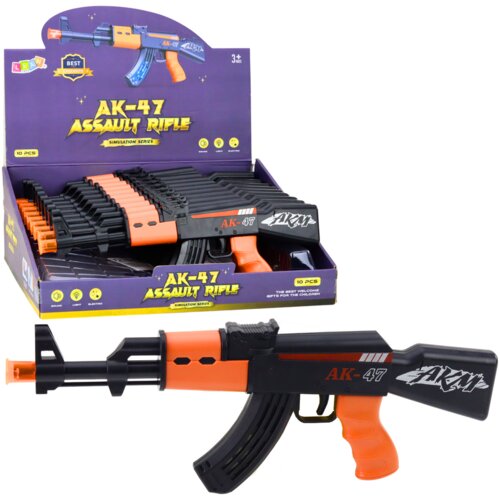  Puška za igru  AK47 sa zvučnim i svjetlosnim efektima - crno/narančasta Cijene