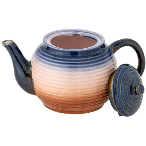 Bloomingville Plavi/narančasti keramički čajnik s cjedilom 890 ml Tatum &amp;ndash; Slike