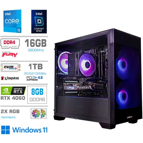 PCX računalnik exton i5 14400/16GB/1TB/RTX4060/RGB/W11H -GS7X-616184 Cene