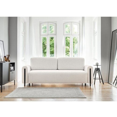 ELTAP Krem sklopiva/s prostorom za odlaganje sofa od boucl&amp;eacute; tkanine 244 cm Arcadova &amp;ndash; Slike