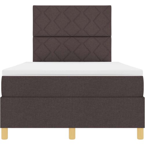 Box Spring Krevet s Madracem Tamno Smeđi Mali Dvosmjerni Tkanina Slike