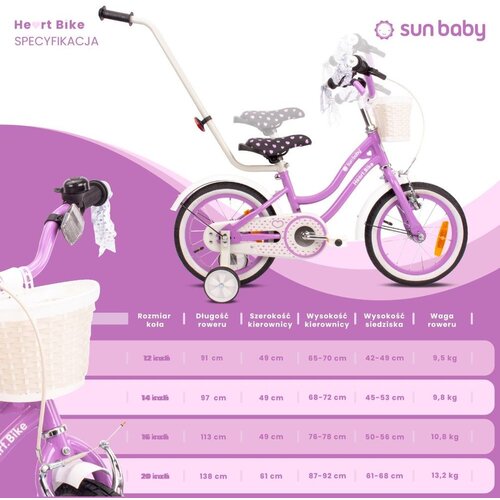  Dječji bicikl guralica Heart 14&amp;quot; bike ljubičasti Slike