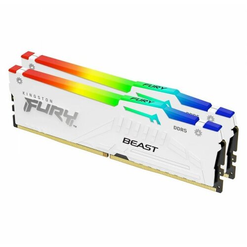 Kingston dimm DDR5, 32GB (2x16), 6.000MHz, fury beast white rgb expo (KF560C36BWEAK2-32) Slike