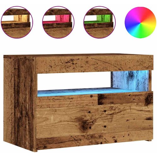 Maison Chic TV omarica - TV stojalo - Televizijska omarica z LED starinski les 60x35x40 cm inženirski les, (21701707) Slike