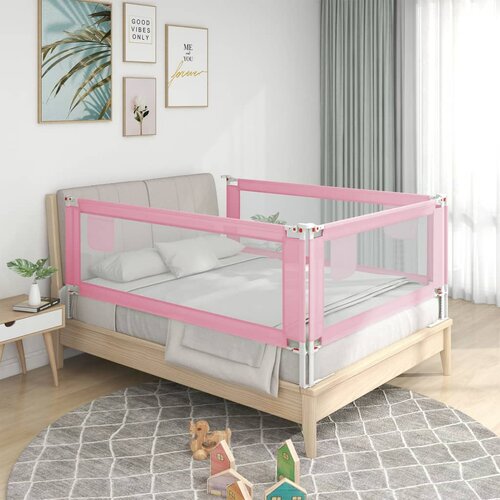 vidaXL sigurnosna ograda za dječji krevet ružičasta 150x25 cm tkanina Cijene