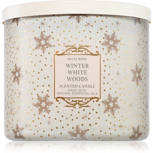 Bath & Body Works Winter White Woods dišeča sveča 411 g Cene