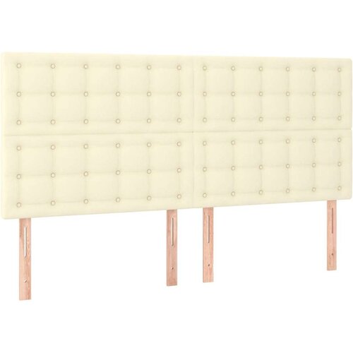 Krevet s oprugama i madracem krem 200x200 cm od umjetne kože Slike