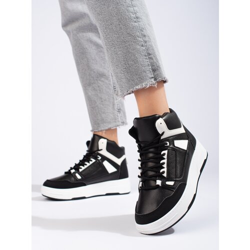 SHELOVET Black and white high sneakers Slike