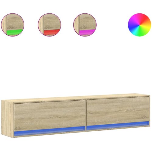 Maison Chic Stenska TV omarica - TV stojalo - Televizijska omarica z LED lučkami sonoma hrast 180x31x38 cm, (21698775) Cene
