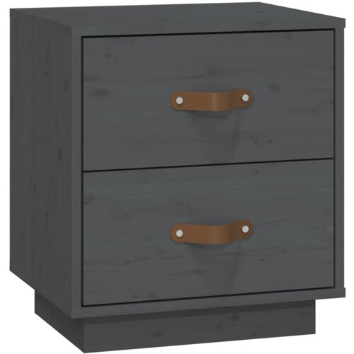 Maison Chic Nočna omarica - Nočna miza siva 40x34x45 cm trdna borovina, (21688703) Slike