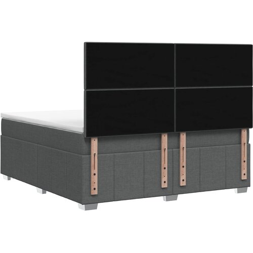  LED okvir za krevet s madracem Tamnosiva 160 x 200 cm Tkanina Slike