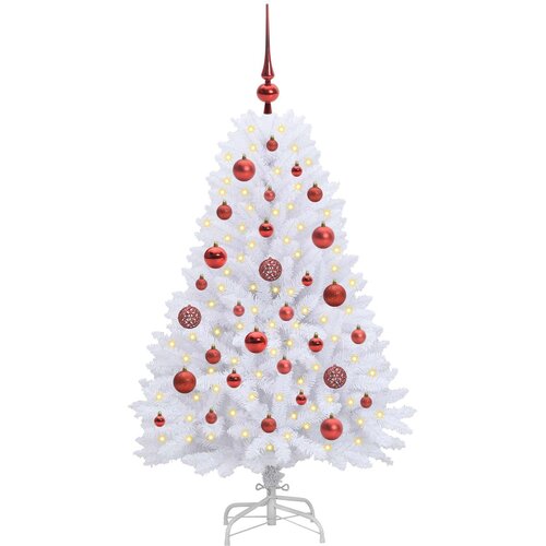  Umjetno božićno drvce s nogom Bijelo 120 cm PVC i čelik Slike
