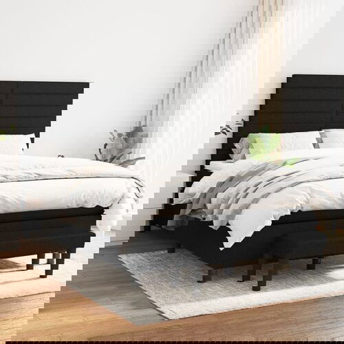 The Living Store Box spring postelja z vzmetnico črna 140x200 cm blago - Box Spring Postelja, (21514551) Slike
