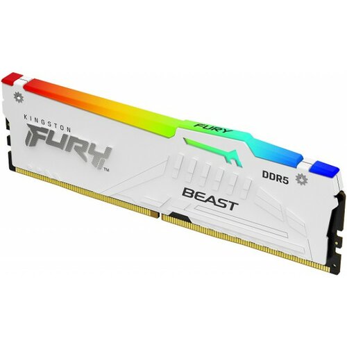 Kingston DDR5 16GB 6000MHz CL40 dimm [fury beast] white rgb xmp Slike