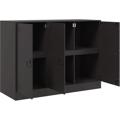  Komoda crna 99 x 39 x 73 cm čelična Slike