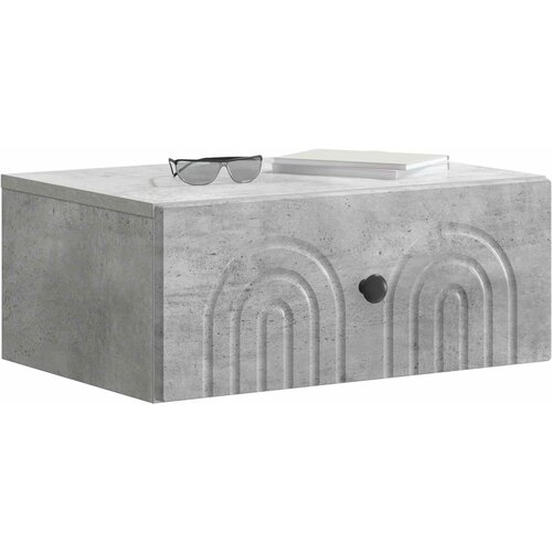  Noćni ormarić za montažu na zid Betonska siva 49 x 34,5 x 20 cm Slike