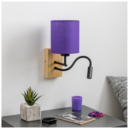  Brilagi - LED zidna lampa NUBILA WOOD 1xE27/25W/230V + LED/3W hrast/ljubičasta Cene