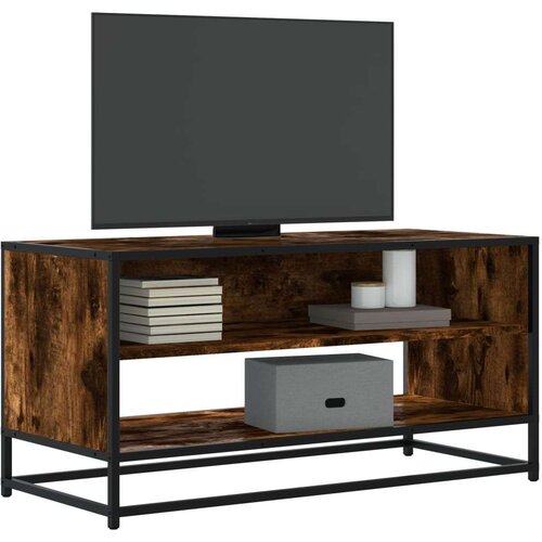 TV ormarić boja hrasta 91x40x46 cm konstruirano drvo i metal Cijene