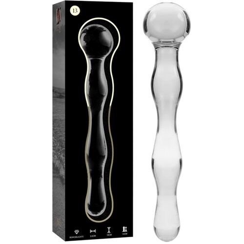 Ibiza Nebula Model 13 Dildo Borosilicate Glass 18x3.5cm Clear Cene