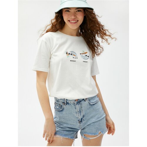 Koton Printed T-Shirt Crew Neck Short Sleeve Cotton Slike