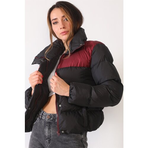 Dewberry Z6649 WOMEN'S COAT-BLACK-BURGUNDY Cijene