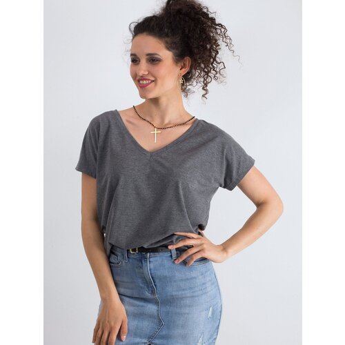 BASIC Feel Good T-shirt-RV-TS-4832.28P-dark grey Cene