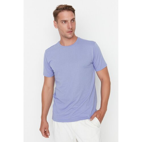 Trendyol Lilac Men's Basic Regular Fit Crew Neck Short Sleeved T-Shirt Cene