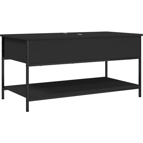 Maison Chic Klubska mizica - kavna mizica - Nizka mizica črna 100x50x50 cm inženirski les in kovina, (21755162) Cene