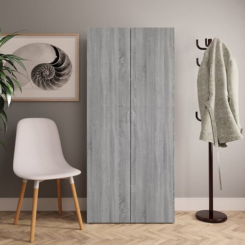 The Living Store Omarica za čevlje siva sonoma 80x35,5x180 cm inženirski les - Omara Za Čevlje, (21434225) Slike