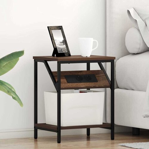  Noćni ormar 2 pcs Smeđi hrast 38 x 30 x 48 cm Konstruirano drvo Cene