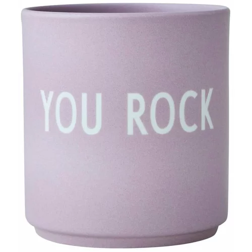 Design Letters Vijolična porcelanasta skodelica Rock, 300 ml