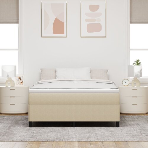 VidaXL Krevet Svijetlozelena siva Drvo i tkanina 140 x 200 cm Slike