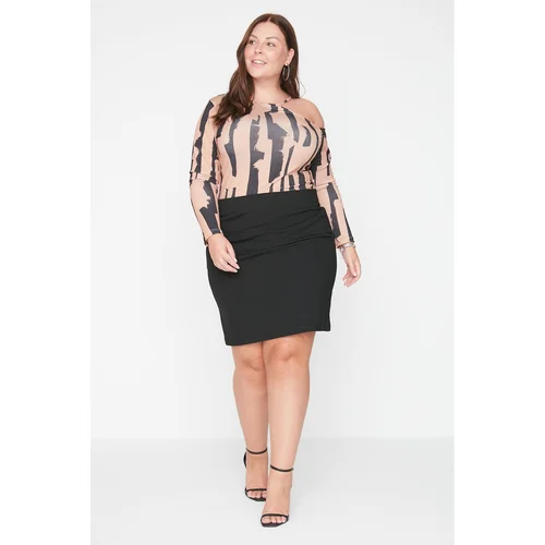 Trendyol Curve Black Elastic Knitted Skirt