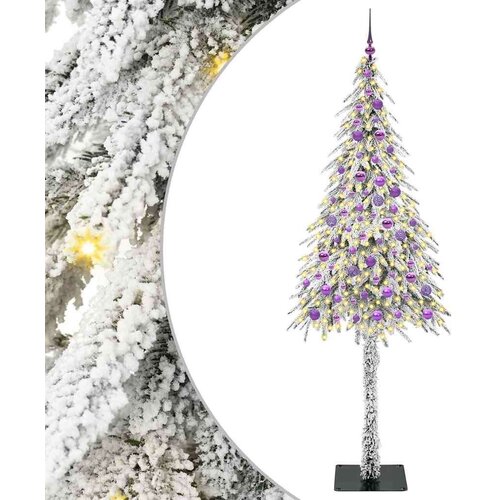 VidaXL Božićno drvce s 300 LED svjetlima Bijelo 210 cm PE i čelik Slike