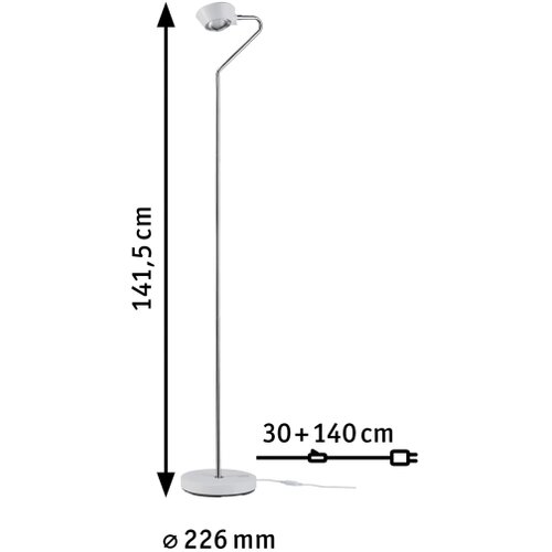 PAULMANN 70920 - LED/7,5W prigu&amp;scaron;iva podna lampa RAMOS 230V bela/sjajni hrom Slike