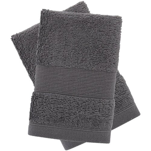 Catherine Lansfield Temno sive frotirne bombažne brisače v kompletu 2 ks 30x30 cm Anti-Bacterial &amp;ndash; Slike