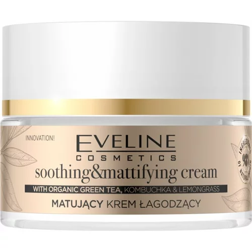 Eveline Cosmetics Organic Gold lahka matirajoča krema za obraz z zelenim čajem 50 ml