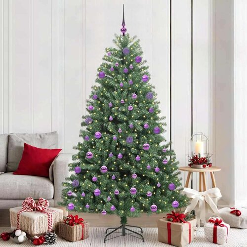 vidaXL Umjetno božićno drvce s nogom Zelena 210 cm PVC i metal Cene