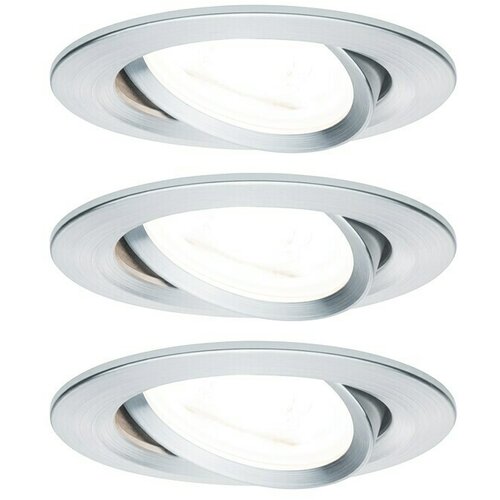 PAULMANN Ugradbena LED svjetiljka Nova (6,5 W, Aluminij, Topla bijela, 3 Kom.) Slike