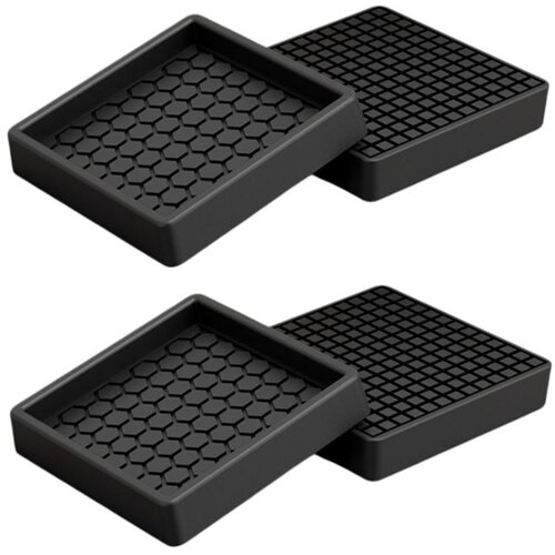 INF Kvadratni silikonski podstavki za noge pohi&amp;scaron;tva, 4 kos, 5cm Black, (5000326752) Slike