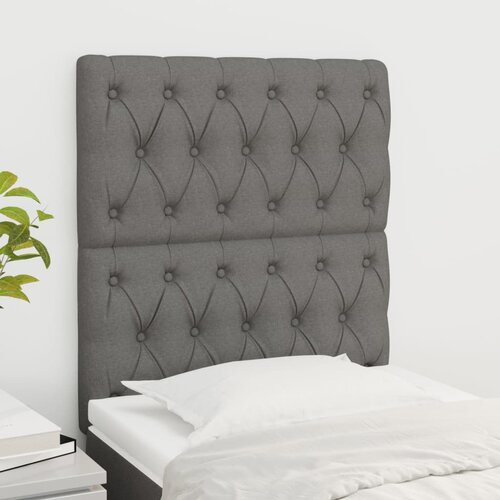 VidaXL Uzglavlja 2 kom tamnosivi 80x7x78/88 cm od tkanine Slike
