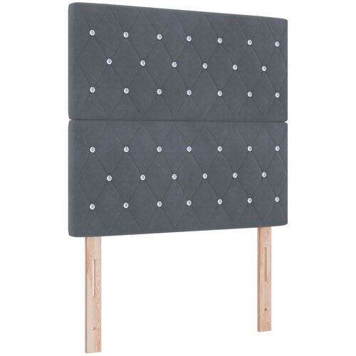 VidaXL vzglavje z kristalnim gumbom temno sivo 90 cm, vzglavje z kristalnim gumbom temno sivo 180 cm Slike