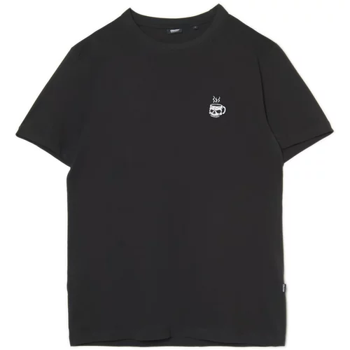 Cropp - Majica z vezenim detajlom - Črna